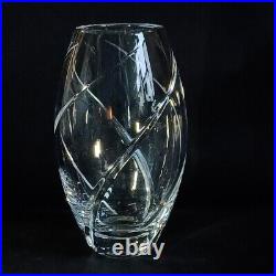 1 (One) TIFFANY & CO SWIRL OPTIC Cut Crystal 8 Flower Vase- Signed DISCONTINUED