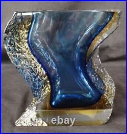 1960s Mandruzzato Murano Sommerso Glass Vase SIGNED
