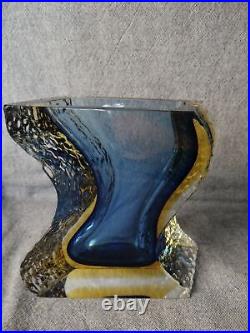 1960s Mandruzzato Murano Sommerso Glass Vase SIGNED