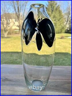 1971 Vintage Handblown Art Glass Vase 12 Tall Artist Signed