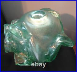 1972 Signed Peter (Paedra) Bramhall Large Art Glass Freeform Ball Vase