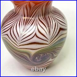 1976 Vandermark Iridescent Art Glass Vase Signed Numbered Vintage