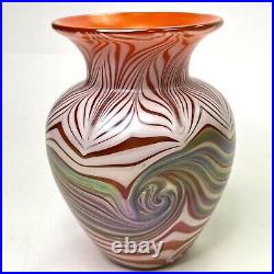 1976 Vandermark Iridescent Art Glass Vase Signed Numbered Vintage