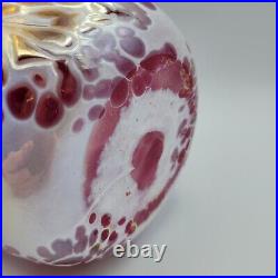 1980's HANK CLAYCAMP Iridescent Art Glass Hankerchief Vase Signed Numbered