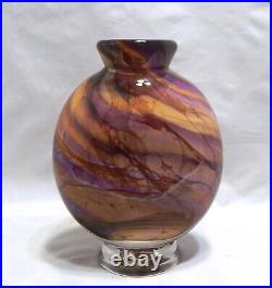 1989 Hal David Berger Signed Art Glass Vase