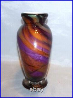 1989 Hal David Berger Signed Art Glass Vase