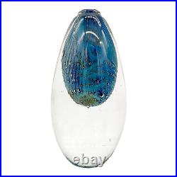 1990's Robert Burch Signed Handblown Art Glass Bud Vase