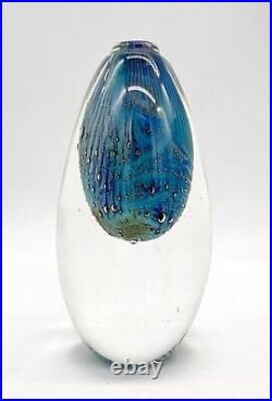 1990's Robert Burch Signed Handblown Art Glass Bud Vase