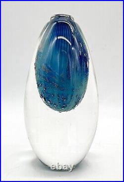 1990's Robert Burch Signed Handblown Art Glass Bud Vase