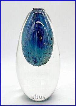 1990's Robert Burch Signed Handblown Art Glass Bud Vase