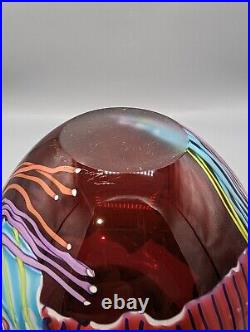 1992 Peter Ridabock Abstract Glass Vase Studio Art Glass Signed 7