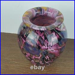 1997 Robert Eickholt Studio Art Glass Vase Multicolor Signed VCAG