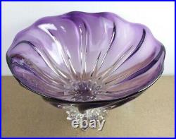 1999 Ed Branson Art Glass Purple Arbor 14 Large Bowl Signed (it#a3)
