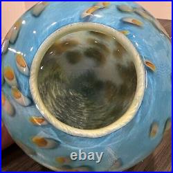 2005 Murano Glass Vase 6 x 5 Signed Blue