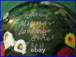 2011 Art Glass Hand Blown SIGNED VaseShawn E. Messanger Landscape Series