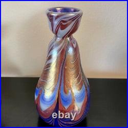 6 Inches Tall signed vintage art glass vase Signed Cantor 11-72