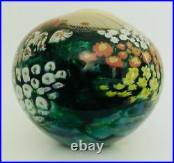 7 1/2 SHAWN E. MESSENGER 1999 Landscape Series Round Blown Art Glass Vase