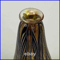 Alan Goldfarb Pulled Feather Glass Vase Signed 1977