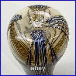 Alan Goldfarb Pulled Feather Glass Vase Signed 1977