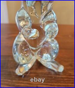 Alessandro Moretti Clear Art Glass Rabbit Sculpture Signed