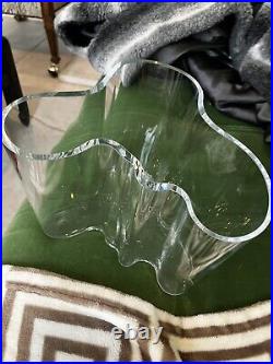 Alvar Aalto Savoy Vintage Abstract Signed Clear Glass Vase 3030 Rare Iittala