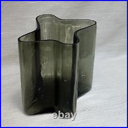 Alvar Aalto style smoke glass vase Not signed or stickered Quality Glass