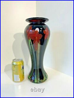 Amazing Massive Signed Studio Art Glass Tall Vase Mayauel Ward