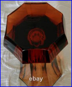Amber Moser Faceted Thick 9by 5 Flawless Heavy Amazing Rare Signed Vase