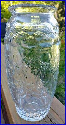 Antique ABP American Brilliant Period Cut Glass Vase Signed Hawkes
