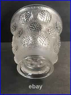 Antique Art Deco Glass Vase/Signed Verlys/Relief Berry/France C. 1930/Hydrangeas