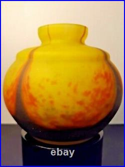 Antique Art Glass Vase Belgium Scailmont glassworks Art Deco Vase