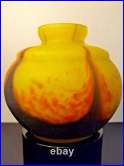 Antique Art Glass Vase Belgium Scailmont glassworks Art Deco Vase