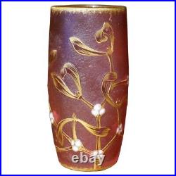 Antique Daum Nancy Art Glass Gilt Gui Vase, ca. 1895