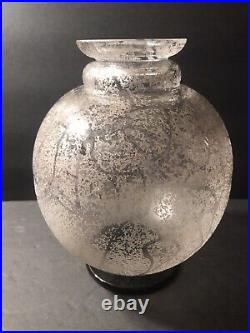 Antique Daum Nancy France Glass Vase/Signed/Art Deco/France C. 1940/Acid Etching