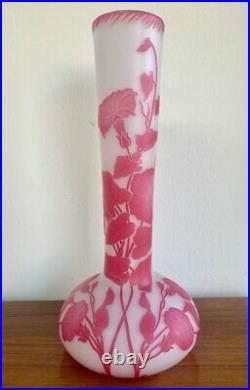 Antique Pantin Crystal Vase Stump Period Touvier Viollet & C Nouveau Acid Rare