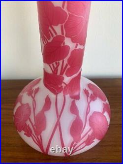 Antique Pantin Crystal Vase Stump Period Touvier Viollet & C Nouveau Acid Rare