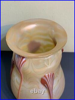 Antique RARE 1899 Loetz Austria Signed Phanomen Genre 1/4 Droplet Tadpole Vase