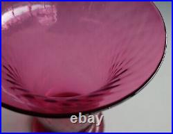 Antique Steuben Carder era Cranberry Quilted Art Glass Vase Signed