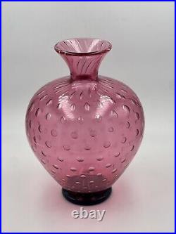Archimede Seguso Murano Glass Bullicante Vase Signed & Labeled