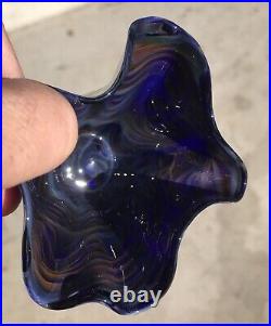Art Boro Glass Splash Bowl Signed Dated Kevin O'grady Marble Artist 2002