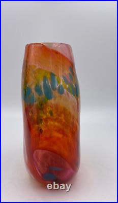 Art Glass 7.5 Blown Glass Vase Signed Dated