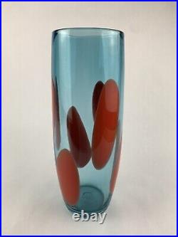 Art Glass Vase Vessel By Artist Tegan Empson Modernist Y2K Blown Glass Signed