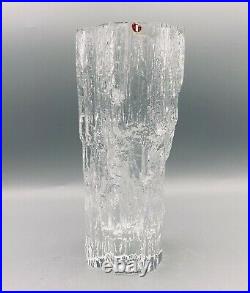 Avena Ice Glass Vase Signed Tapio Wirkkala for Iittala of Finland Mid Century
