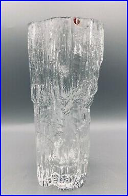 Avena Ice Glass Vase Signed Tapio Wirkkala for Iittala of Finland Mid Century