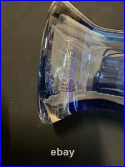BLENKO ART GLASS FACE VASE BLUE 1 of 2 made signed WAYNE HUSTED