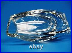 Baccarat Crystal Bouton D'Or three sided glass vase signed. 7 1/2 Height