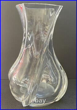 Baccarat Crystal Clear Lrg 10 Serpentine Swirl Glass Vase Signed/Stamped France