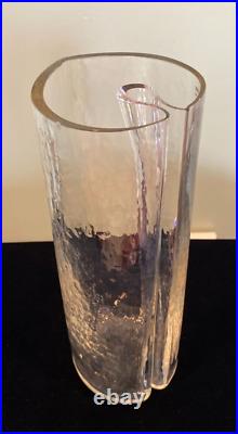 Barbini Murano Clear Glass Heart Envelope Vase Signed 11