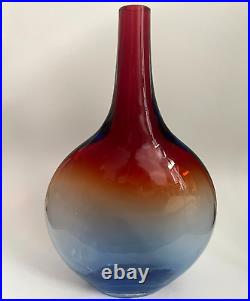 Barbini Murano Hand Blown Art Glass Vase, Signed by Alfredo Barbini 11 x 6-1/2