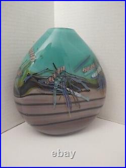 Beautiful Graffiti Helix 1987 By Daniel Edler Signed Heavy Art Glass Vase